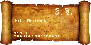 Bell Norbert névjegykártya